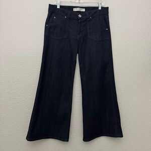 Hudson Jeans Low Rise Wide Leg Cropped Dark Wash Denim Size 30 Vintage Y2K